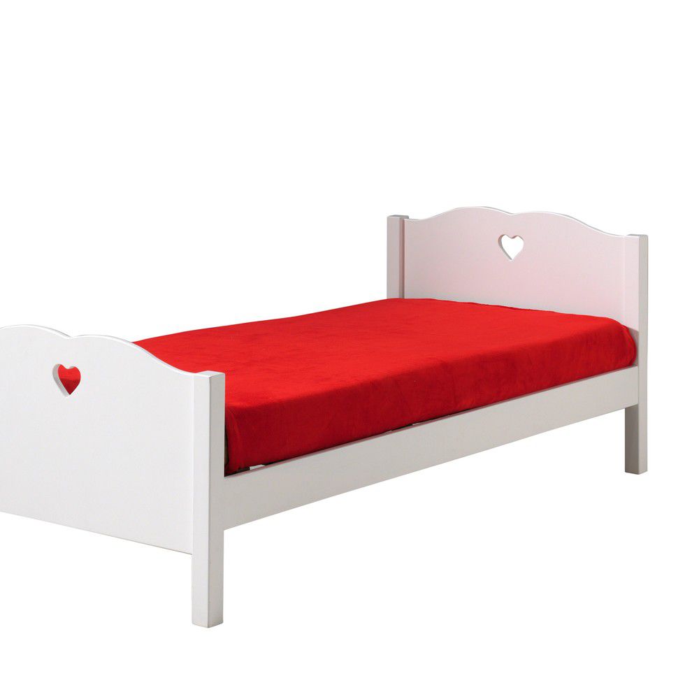 Bílá dětská postel Vipack Amori Heart, 90 x 200 cm - Bonami.cz