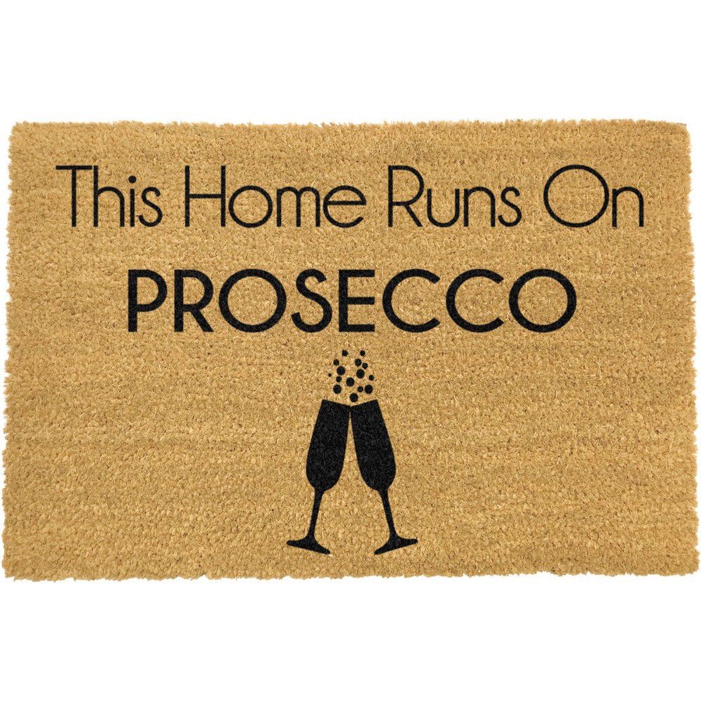 Rohožka z přírodního kokosového vlákna Artsy Doormats This Home Runs On Prosecco, 40 x 60 cm - Bonami.cz