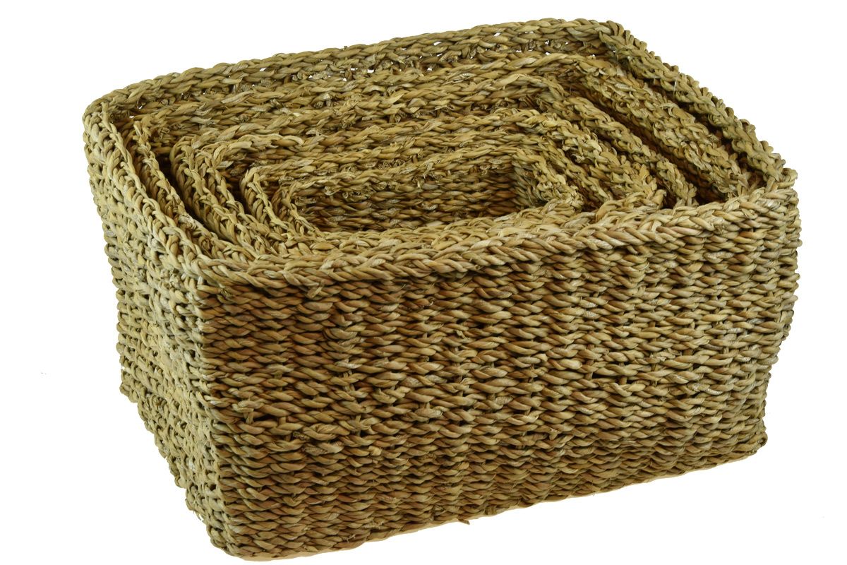 Vingo Úložný box z mořské trávy s průhmaty Rozměry (cm): 35x24, v. 18 - Vingo