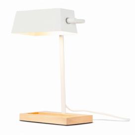 Stolní lampa s kovovým stínidlem v bílo-přírodní barvě (výška 40 cm) Cambridge – it\'s about RoMi