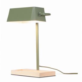 Stolní lampa s kovovým stínidlem v zeleno-přírodní barvě (výška 40 cm) Cambridge – it\'s about RoMi