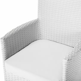 Sada 8 povlaků na polštáře z ratanového nábytku v lomené bílé barvě ITALY