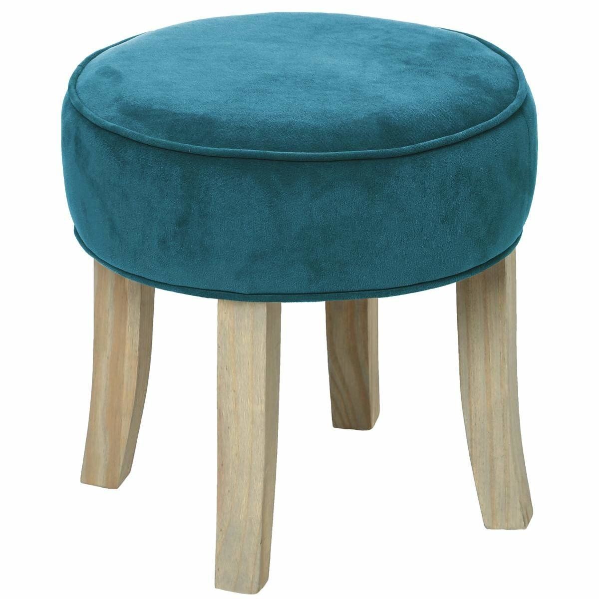 Atmosphera Čalouněný taburet, elegantní potažená stolička ve velice originální mořské barvě - EMAKO.CZ s.r.o.