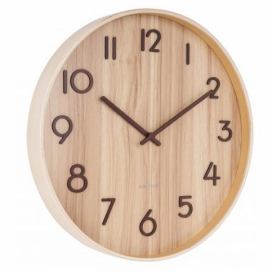 Světle hnědé nástěnné hodiny z lipového dřeva Karlsson Pure Medium, ø 40 cm