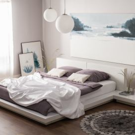 Vodní postel s nočními stolky 180 x 200 cm bílá ZEN