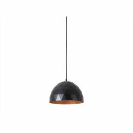 Nordic Design Černo měděné kovové závěsné světlo Leontine 35 cm