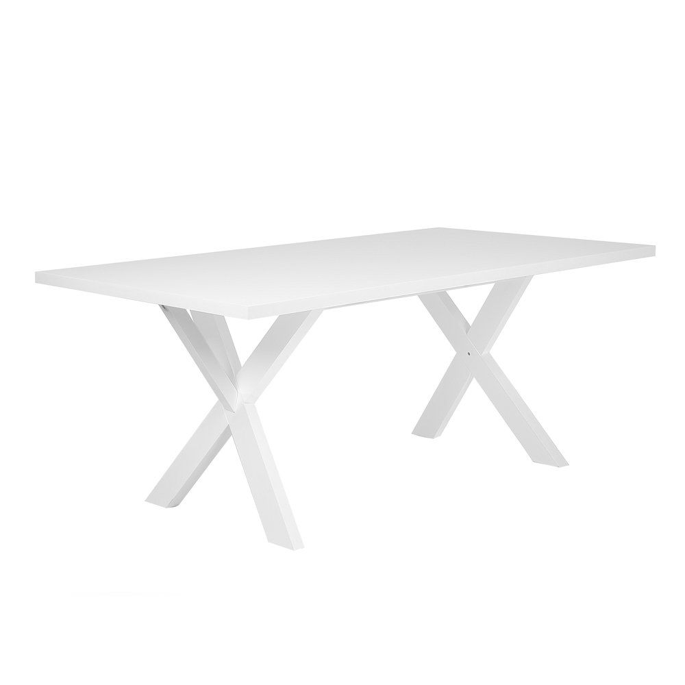 Bílý jídelní stůl 180 x 100 cm LISALA - Beliani.cz