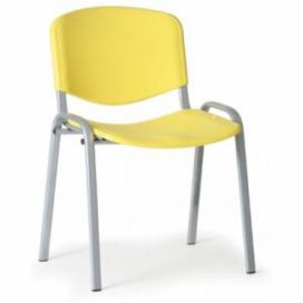 Konferenční plastová židle, žlutá Biedrax Z9522ZL, podnož šedá