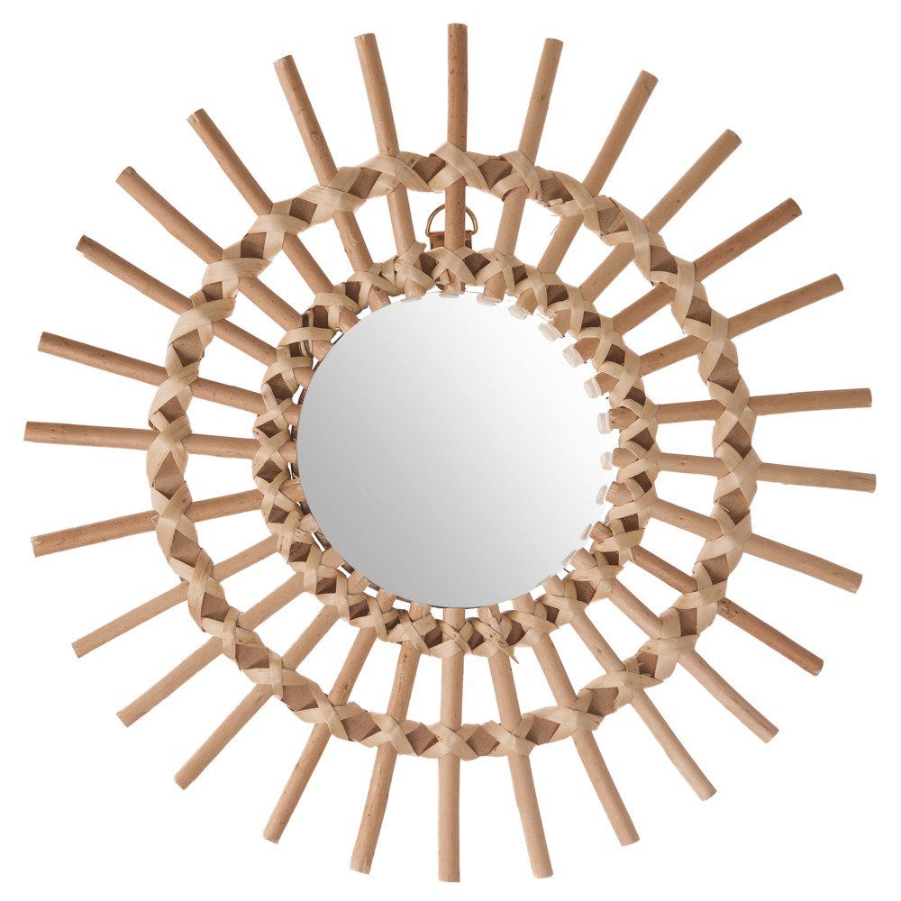 Atmosphera Kulaté zrcadlo slunce v proutěném rámu, dekorativní závěsné zrcadlo v rustikálním stylu - EMAKO.CZ s.r.o.