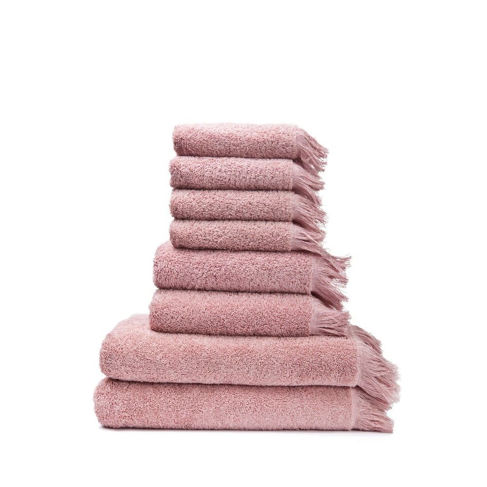 Sada 6 růžových ručníků a 2 osušek ze 100% bavlny Bonami Selection - Bonami.cz