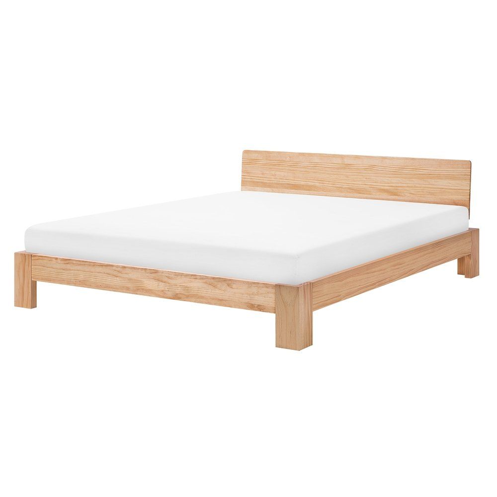 Dřevěná postel s lamelovým roštem 180x200 cm ROYAN - Beliani.cz