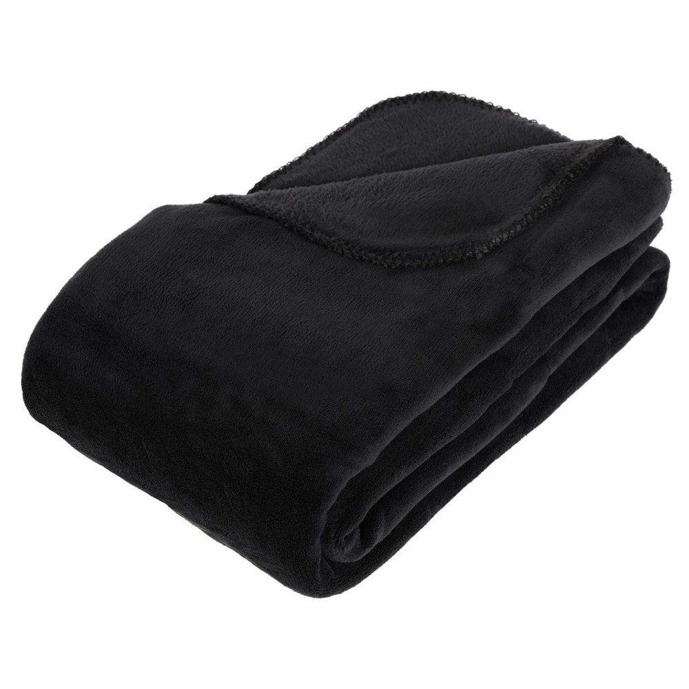 Atmosphera Fleecová deka v černé barvě, měkký pléd pro chladné večery - 180 x 230 cm - EMAKO.CZ s.r.o.