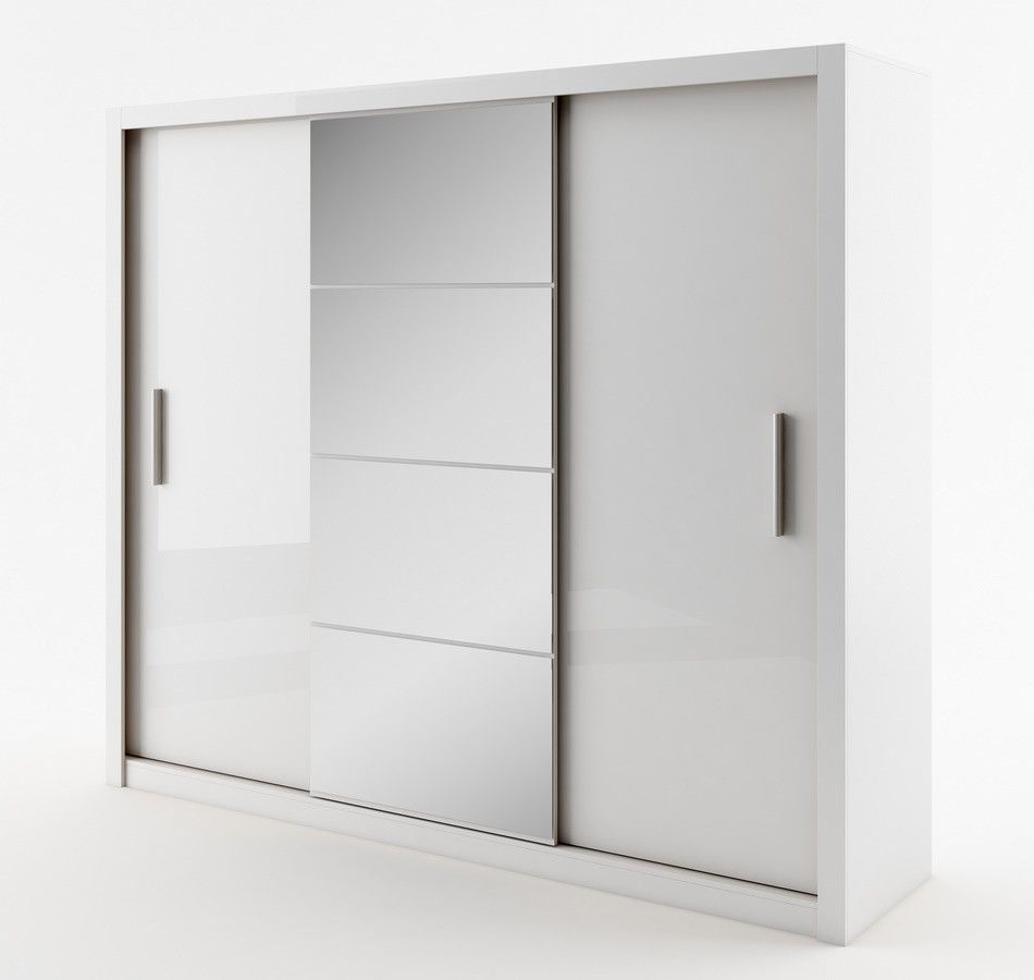 Casarredo Šatní skříň IDEA 01 bílá zrcadlo 250 cm - ATAN Nábytek