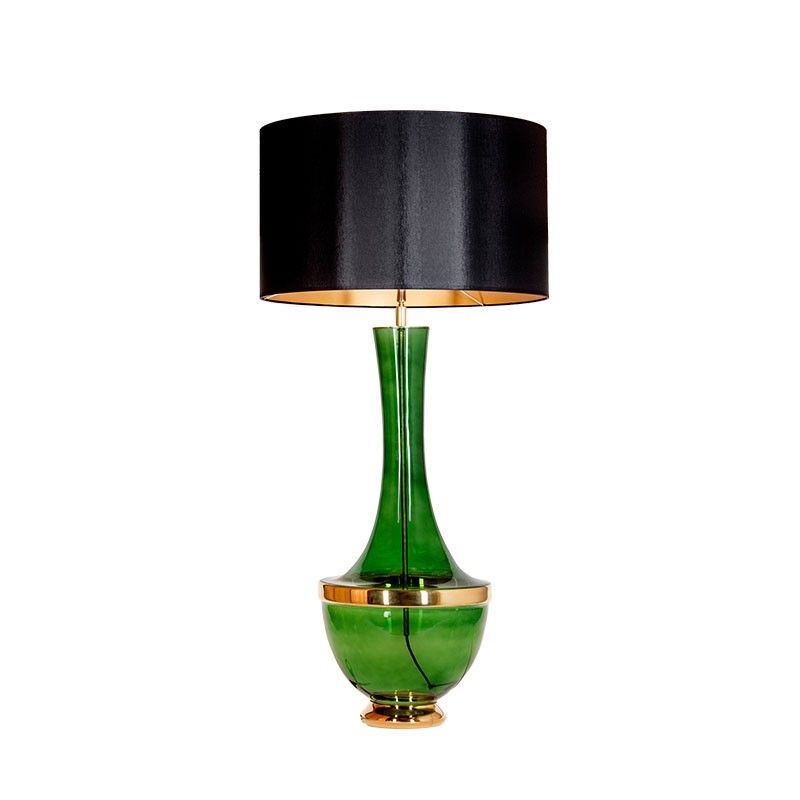 Zelená stolní lampa ze skla TROYA Green - Osvětlení.com