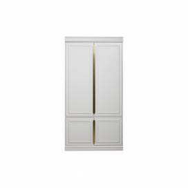 Světle šedá šatní skříň s pantovými dveřmi z borovicového dřeva 110x215 cm Organize – BePureHome