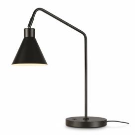 Černá stolní lampa s kovovým stínidlem (výška 55 cm) Lyon – it\'s about RoMi