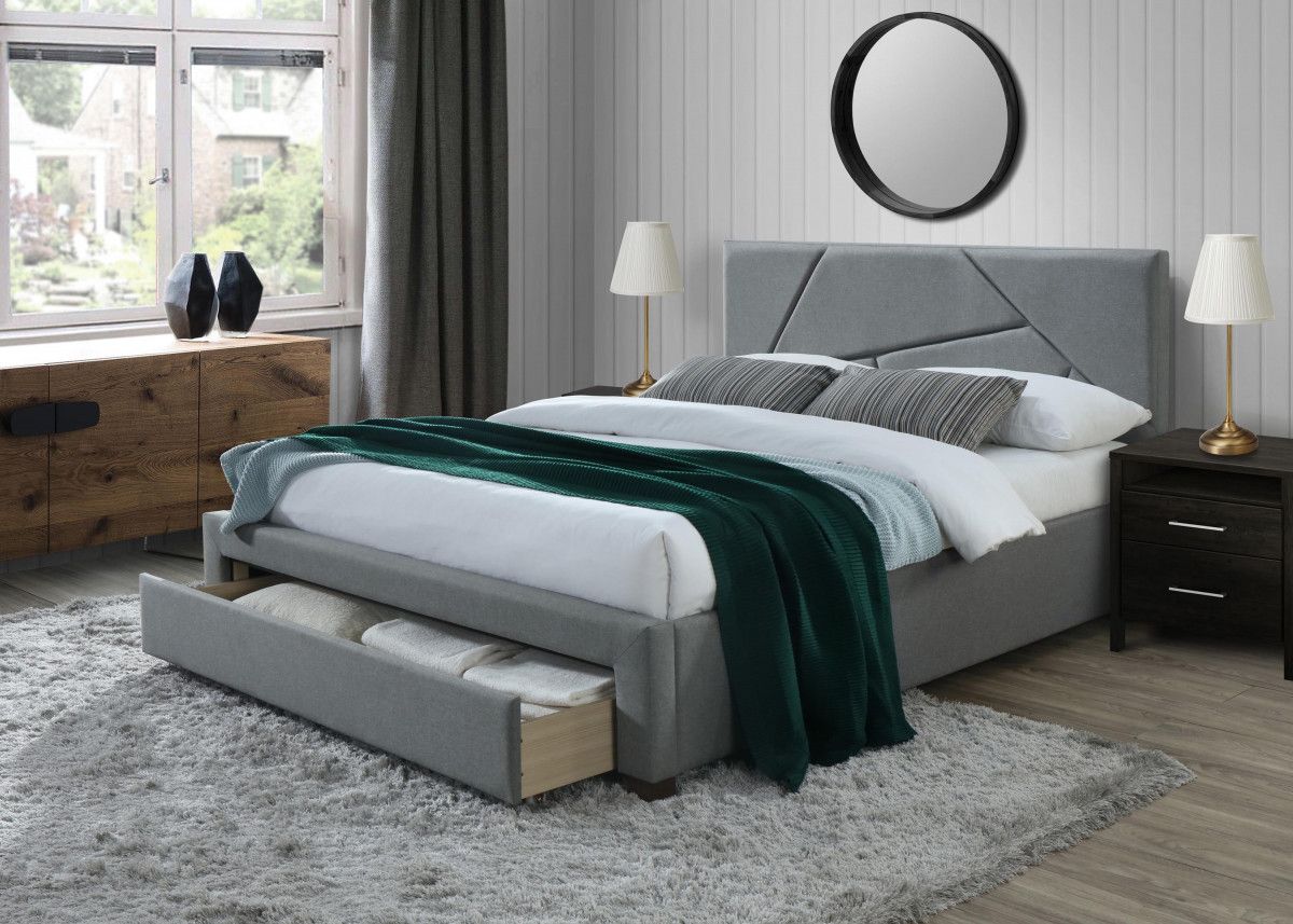HALMAR Čalouněná postel Loky 160x200 cm šedá - DEKORHOME.CZ