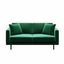 Zelená sametová pohovka 167 cm Kobo – MESONICA