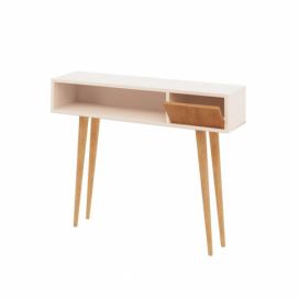 Hanah Home Konzolový stolek Kiogi 100 cm bílý/hnědý