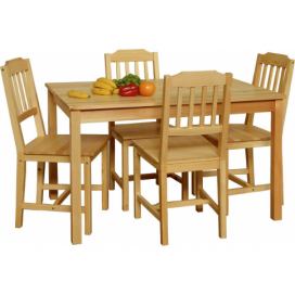 Stůl + 4 židle 8849 lak Mdum