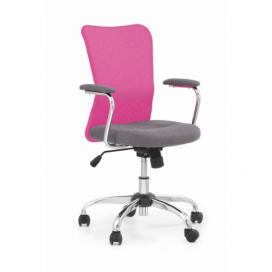 Halmar Dětská židle Andy - šedá/růžová