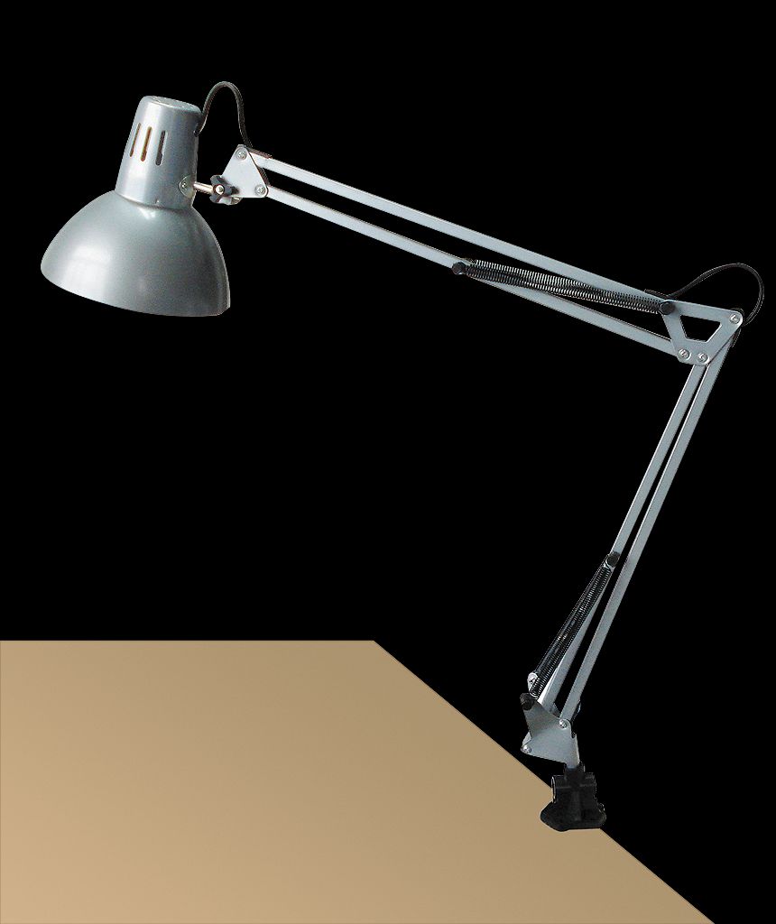 Rabalux 4216 Arno stolní svítidlo se srutkovým uchycením o stůl 1xE27 šedá - Svítidla FEIM
