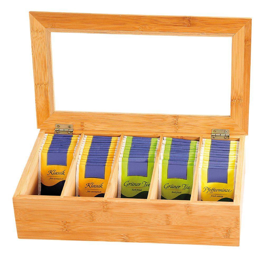 Krabička na čaj s víkem, bambusová, KESPER - EMAKO.CZ s.r.o.