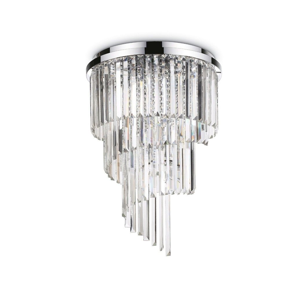 Ideal Lux 168937 přisazené stropní svítidlo Carlton 12x40W|E14 - chrom, čirá - Dekolamp s.r.o.