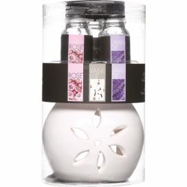 DekorStyle Aroma lampa bílá + 3 květinové oleje Atmosphera