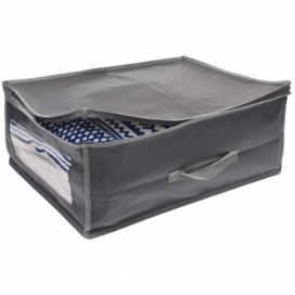 Storagesolutions Textilní nádoba na ložní prádlo v šedé barvě, 50x38x20 cm