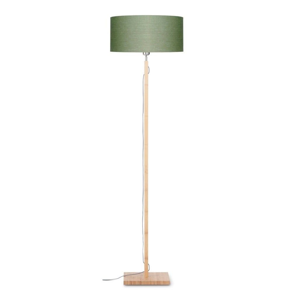 Stojací lampa se zeleným stínidlem a konstrukcí z bambusu Good&Mojo Fuji - Bonami.cz