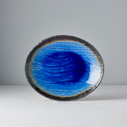 Modrý keramický oválný talíř MIJ Cobalt, 24 x 20 cm - Bonami.cz