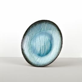 Modrý keramický oválný talíř MIJ Sky, 24 x 20 cm