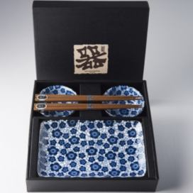 Made in Japan Sushi set Blue Plum Design 6 ks