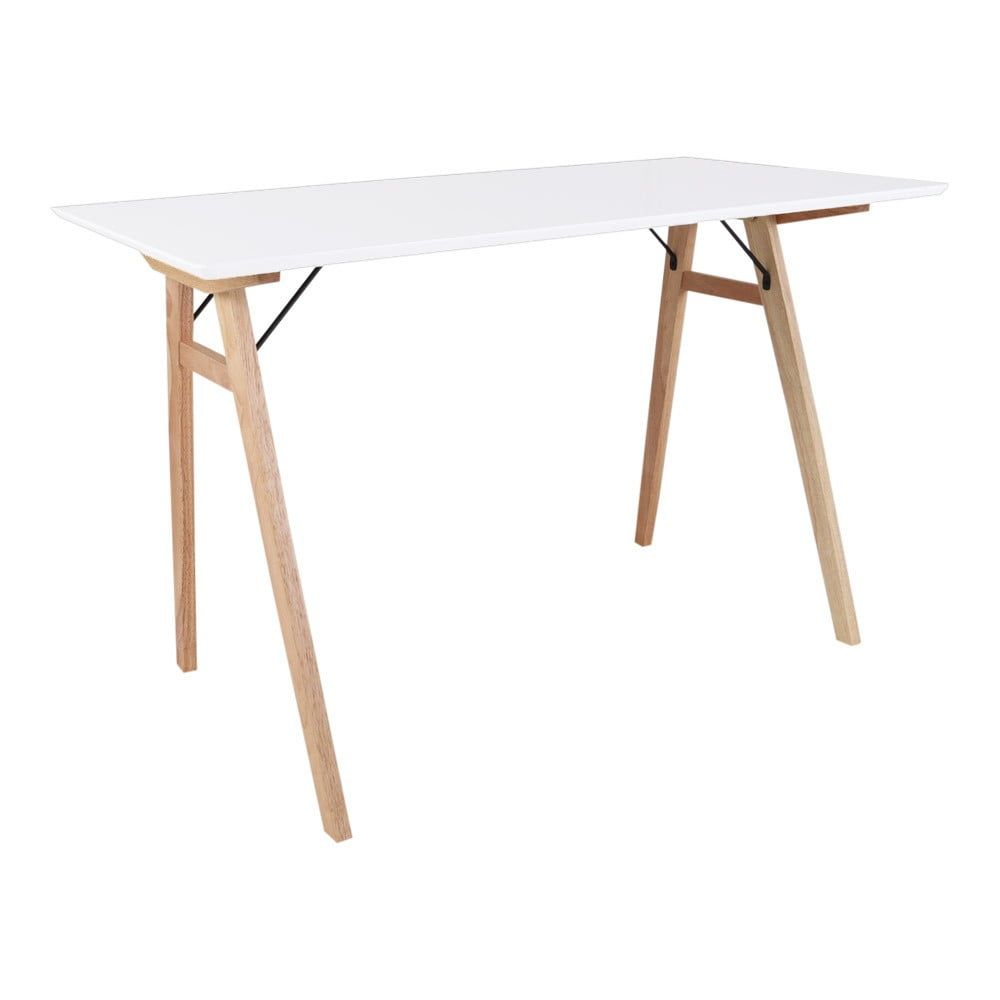 Bílý stůl s hnědýma nohama House Nordic Vojens Desk, délka 120 cm - MUJ HOUSE.cz