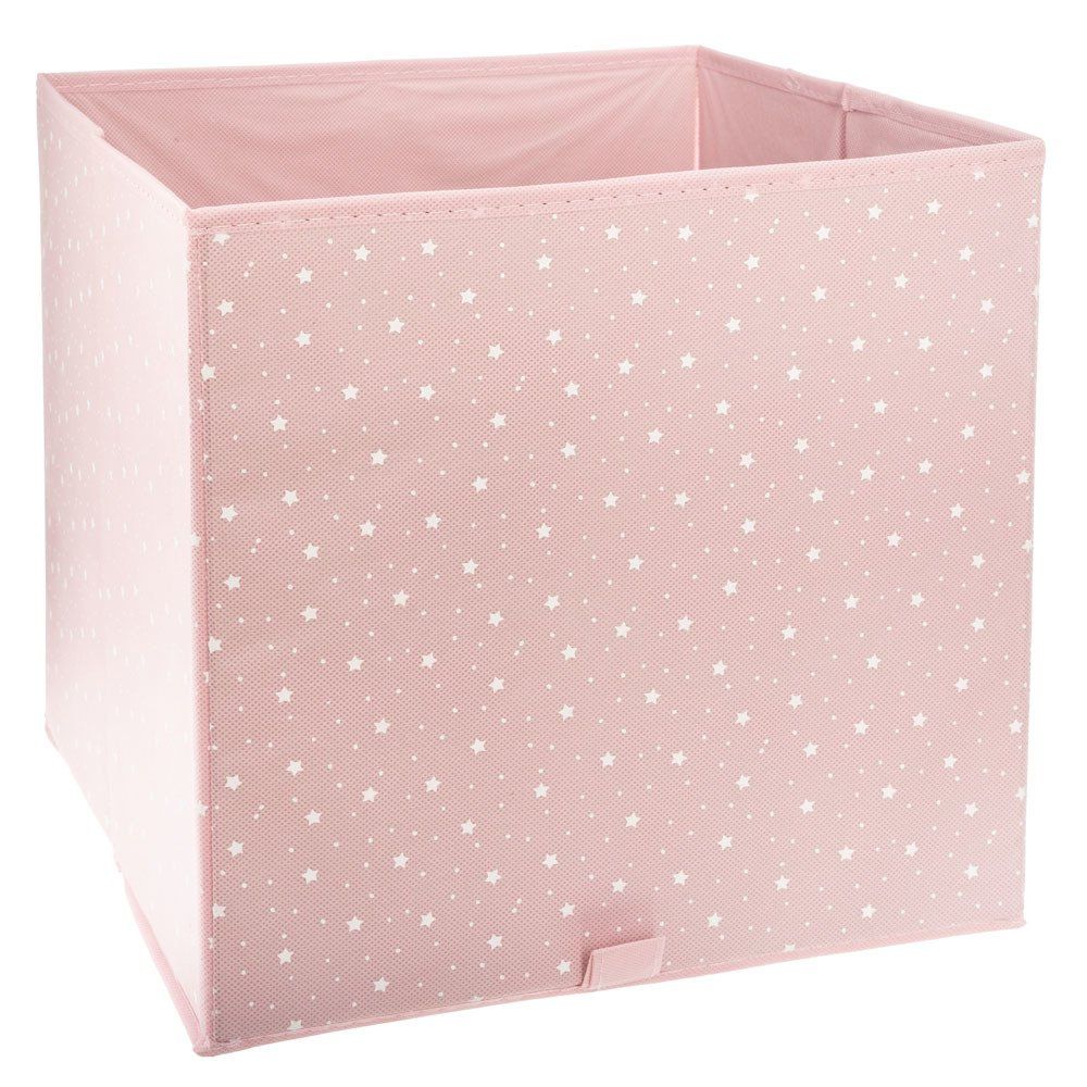 DekorStyle Textilní koš na hračky Pink Stars 29x29 cm růžový - EMAKO.CZ s.r.o.