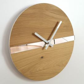 ModernClock Nástěnné hodiny Oak Mirror hnědé