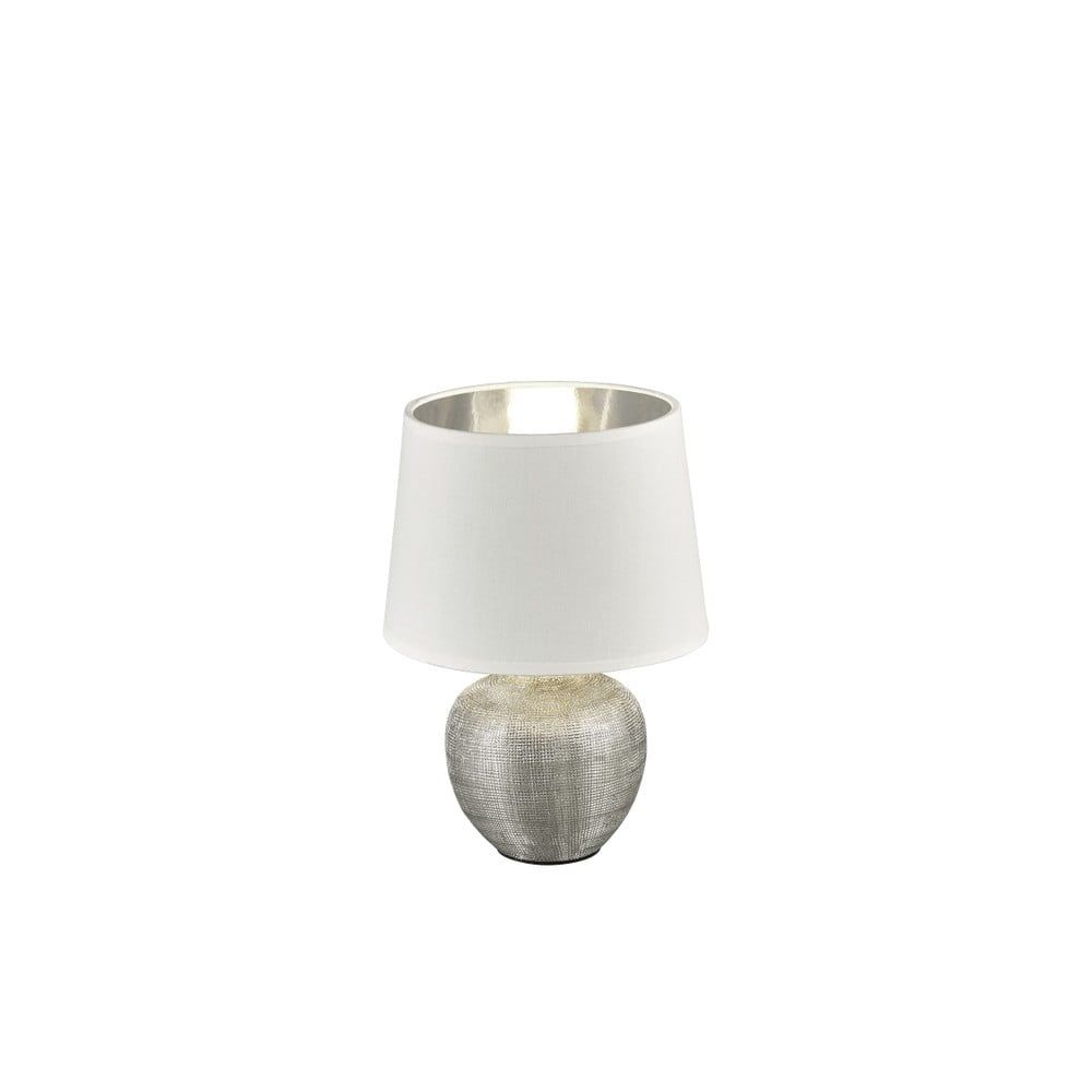 Bílá stolní lampa z keramiky a tkaniny Trio Luxor, výška 26 cm - Bonami.cz