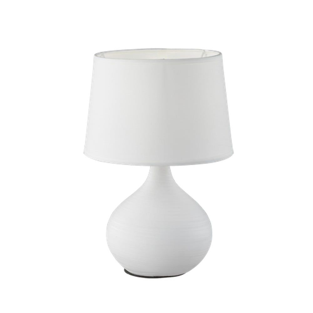 Bílá stolní lampa z keramiky a tkaniny Trio Martin, výška 29 cm - Bonami.cz