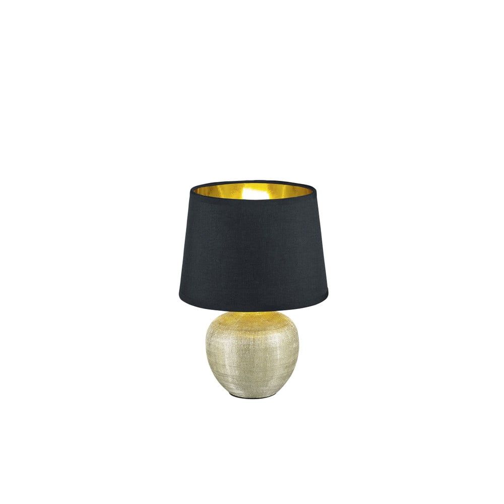 Černá stolní lampa z keramiky a tkaniny Trio Luxor, výška 26 cm - Bonami.cz