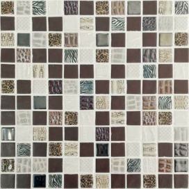 Skleněná mozaika Mosavit Safari marron 30x30 cm lesk SAFARIMR (bal.1,000 m2)