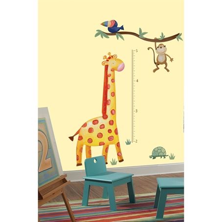 Dětský metr Safari. Samolepky Žirafa a opička. - Dětské dekorace Lunami