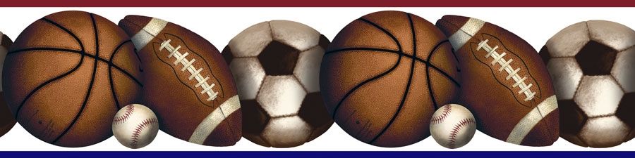 Samolepící bordury - Sportovní míče - Dětské dekorace Lunami