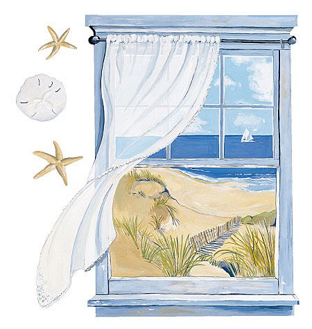 Samolepící dekorace  Okna mořská - Dětské dekorace Lunami