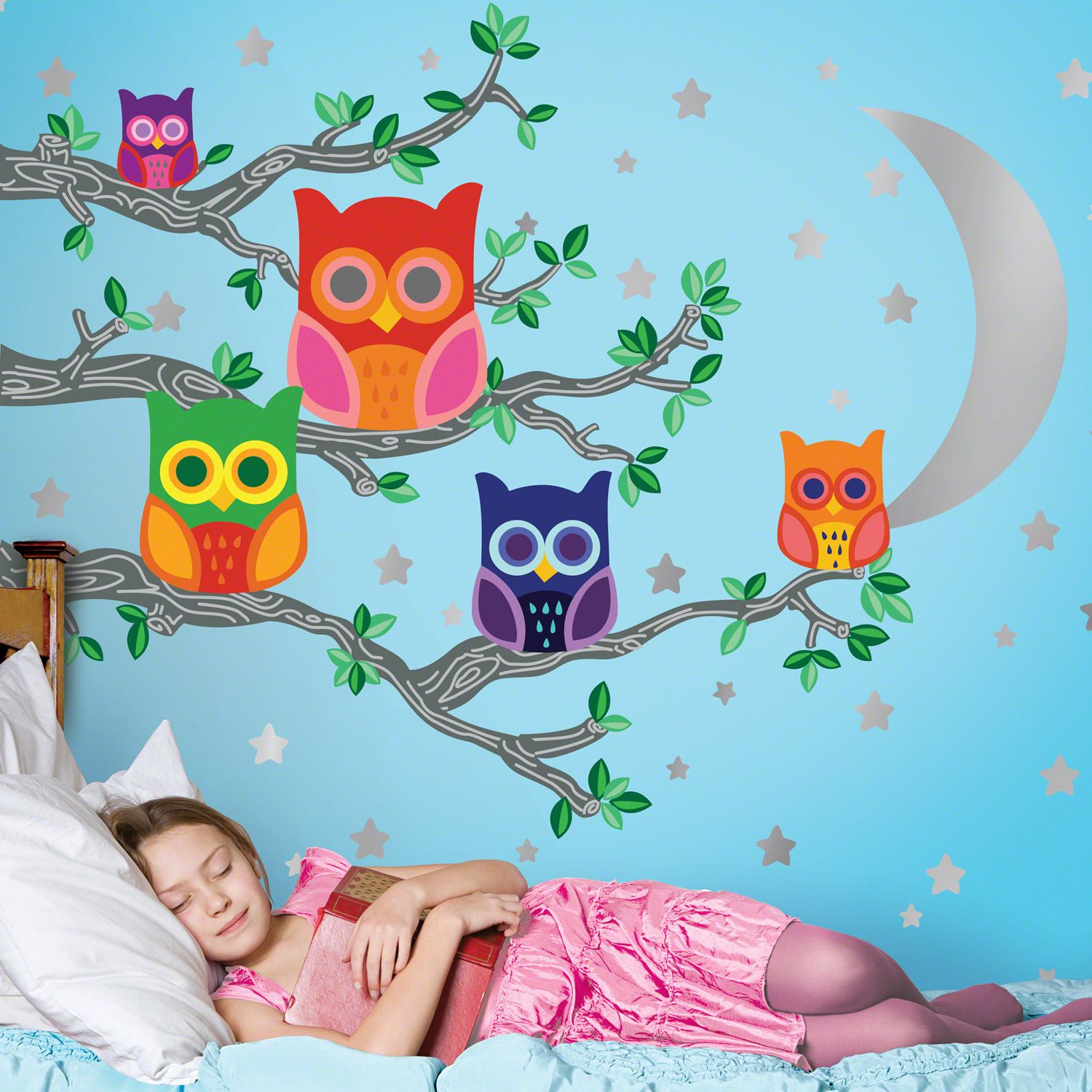 Samolepící dekorace  Sova - Dětské dekorace Lunami