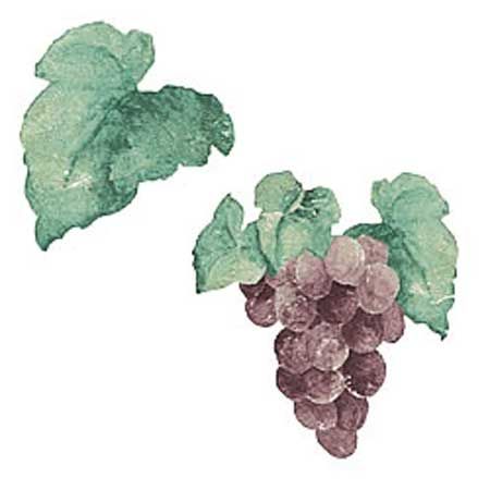 Samolepící dekorace  Hrozny - hroznové víno - Dětské dekorace Lunami