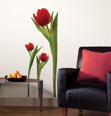 Samolepící obrázky - samolepky Květiny tulipány - Dětské dekorace Lunami