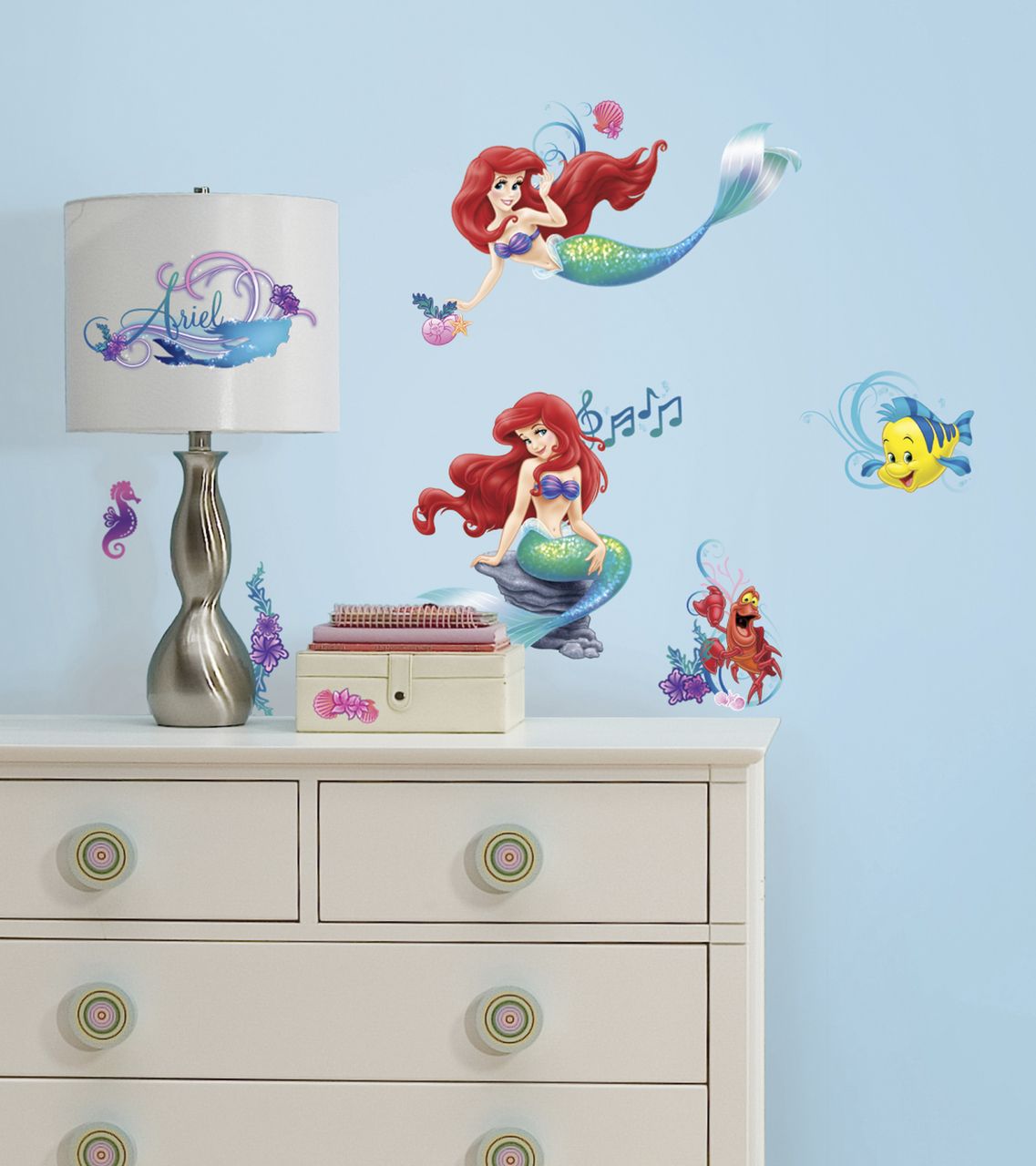 Samolepky na zeď Ariel - Malá mořská víla - Dětské dekorace Lunami