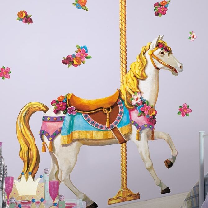 Samolepky na zeď koně - Samolepka Bílý kůň - Dětské dekorace Lunami
