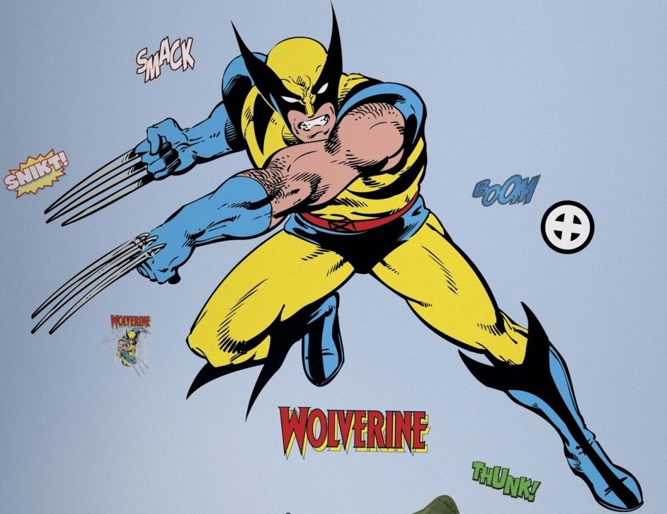 Samolepky na zeď. Obrázky z komiksu Wolverine. - Dětské dekorace Lunami